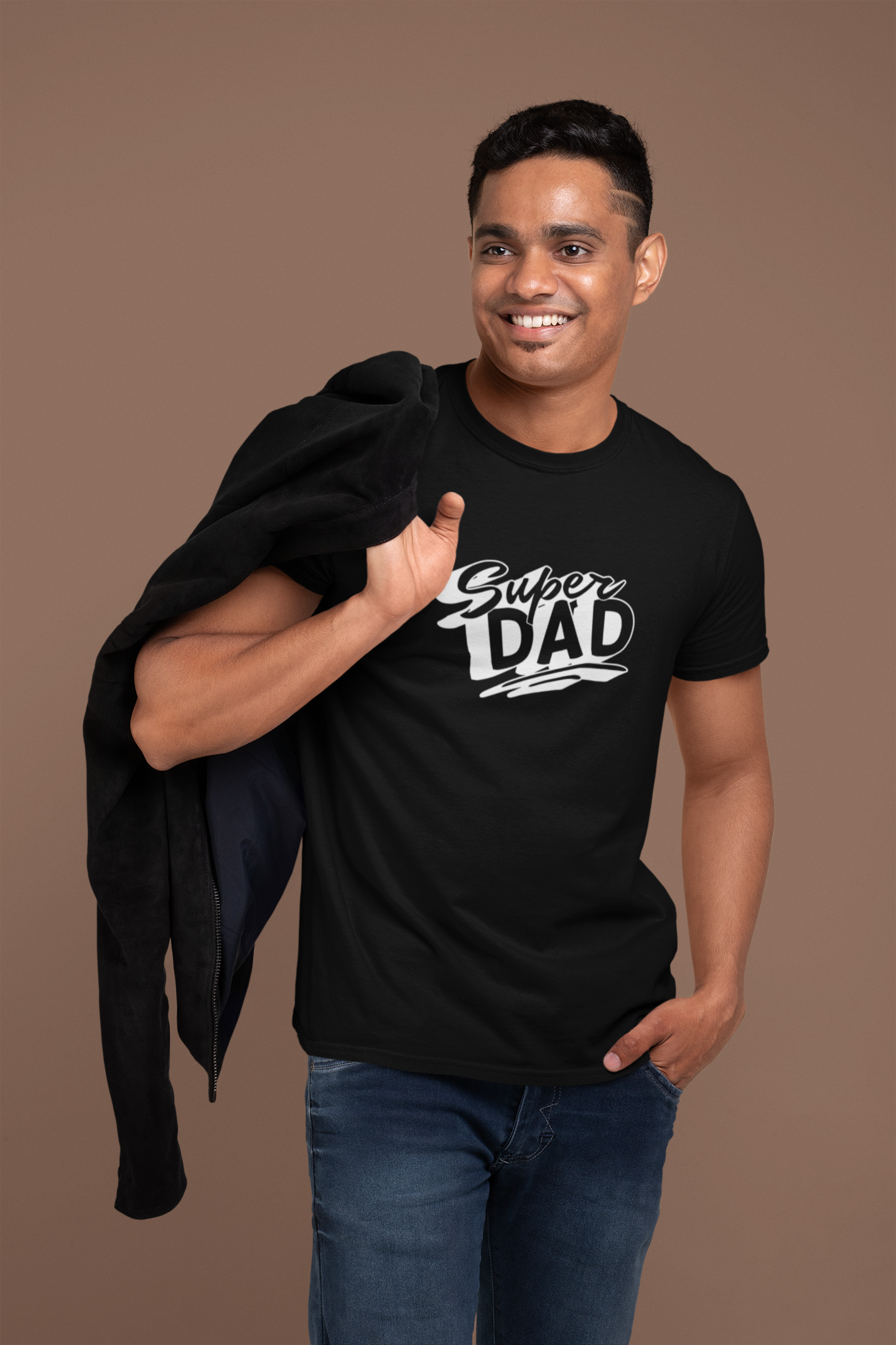 Super Dad Bold Script Tee - Black